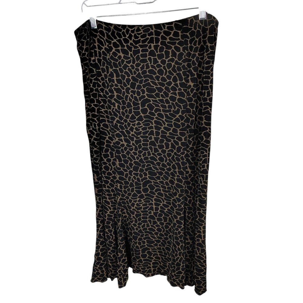 Briggs New York Womens Size XL Black Tan Maxi Skirt